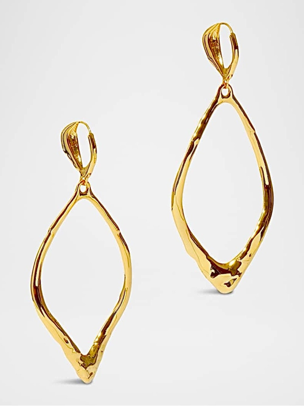 Alexis Bittar Brut Gold-Plated Open Oval Earrings - Picture 3 of 3